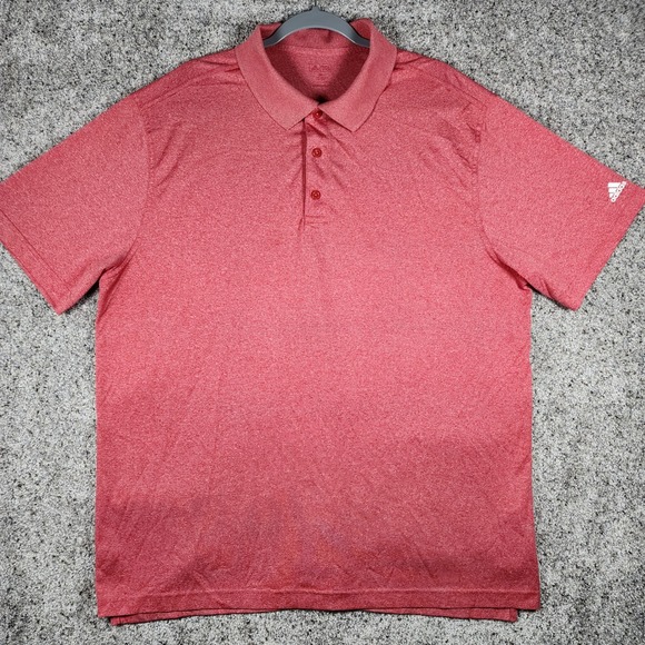 adidas Other - Adidas Polo Shirt Mens XL Red Heathered Short Sleeve Athletic Excellent